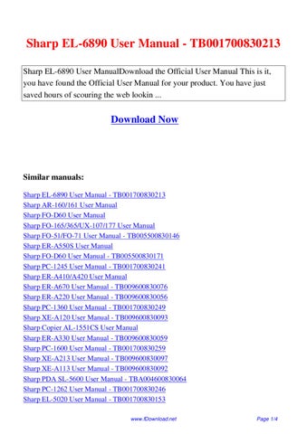 Sharp EL-509V EL-509VH EL-531V EL-531VH Owner Manual